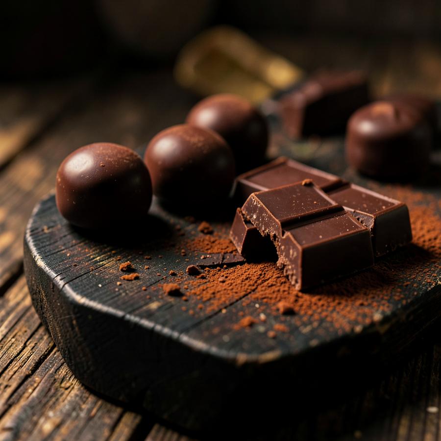 Chocoladepakket met ambachtelijke bonbons en tabletten als cadeau